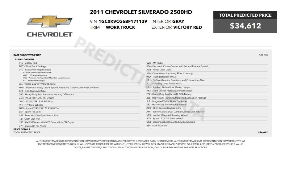 2011 Chevrolet Silverado 2500HD Work Truck