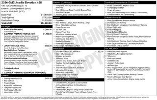 2026 GMC Acadia Elevation