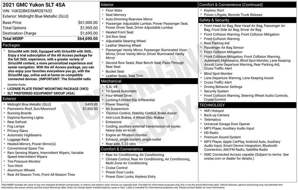 2021 GMC Yukon SLT