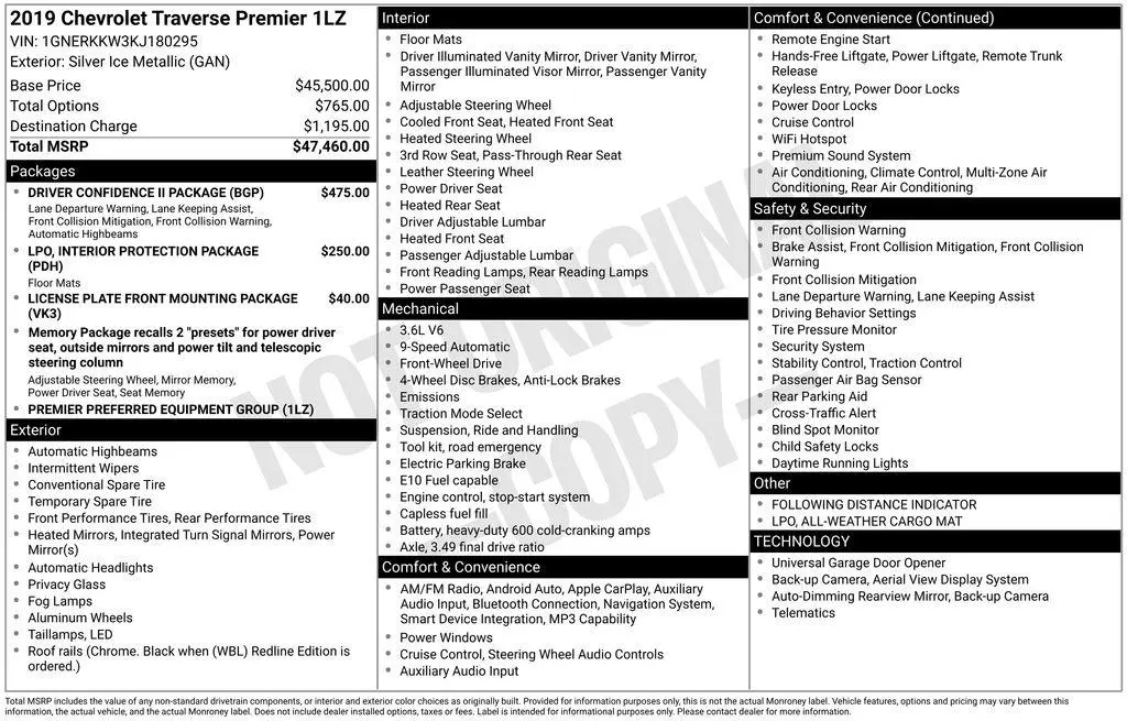 2019 Chevrolet Traverse Premier