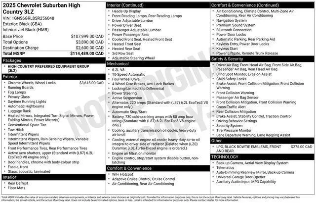2025 Chevrolet Suburban High Country