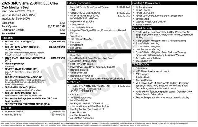 2026 GMC Sierra 2500 SLE