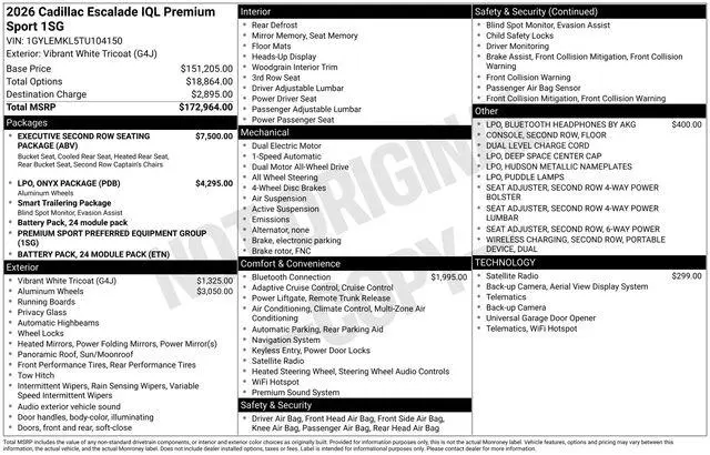 2026 Cadillac Escalade IQL Premium Sport