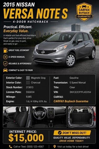 2015 Nissan Versa Note S