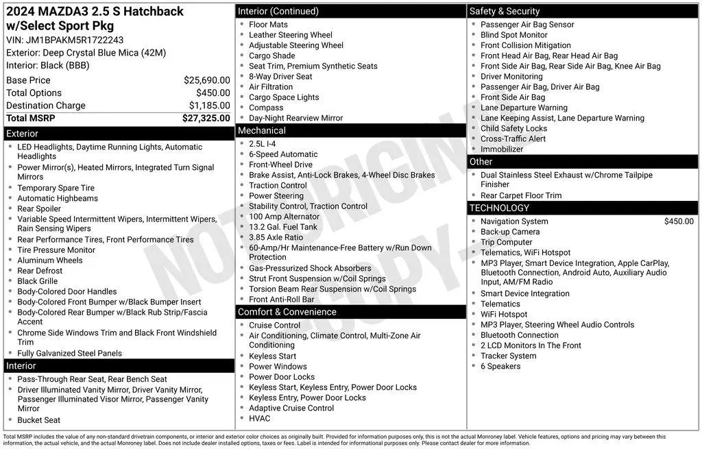 2024 Mazda Mazda3 S Select Sport